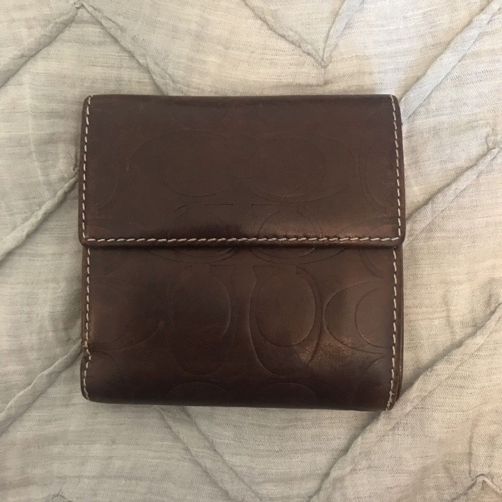 Coach Monogram Brown soft Leather Wallet